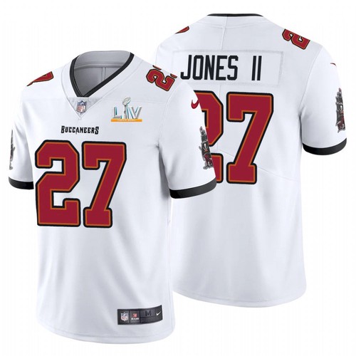 Men's Tampa Bay Buccaneers #27 Ronald Jones White NFL 2021 Super Bowl LV Limited Stitched Jersey